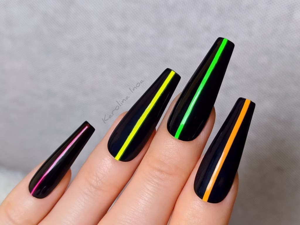 1. Black and Neon Tips