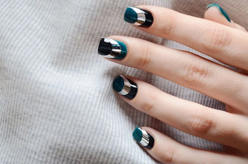 11. Black and Pastel Color Block