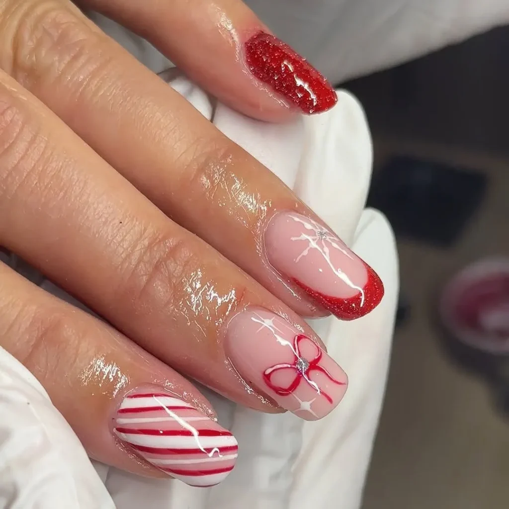 13. Candy Cane Tips on Clear Base