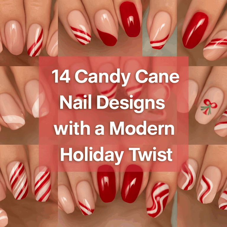 14 Candy Cane Nail Designs with a Modern Holiday Twist
