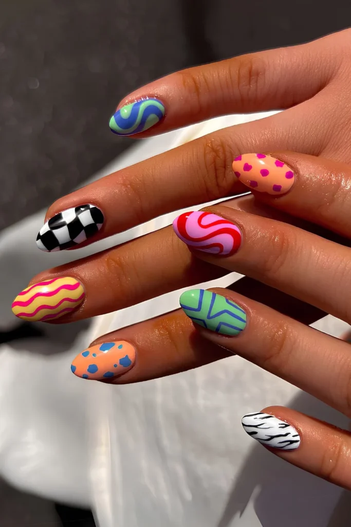 14. Mixed Pattern Mani