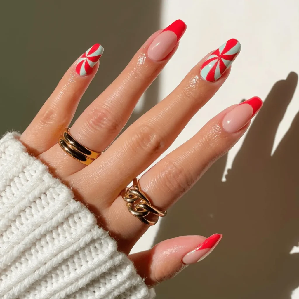 Candy Cane French Tips