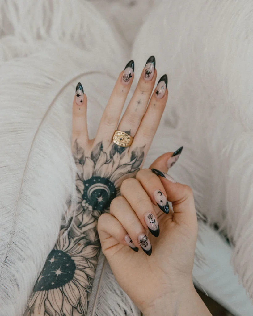 25. Black Nail Stickers